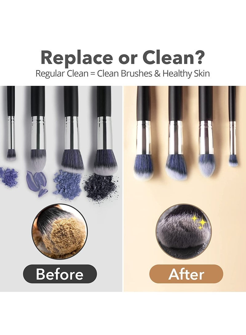 Captaintech Electric Makeup Brush Cleaner Machine, Portable Automatic USB Cosmetic Brush Cleaner Tools, All Size Beauty Makeup Brushes Set (Black) - Image 4