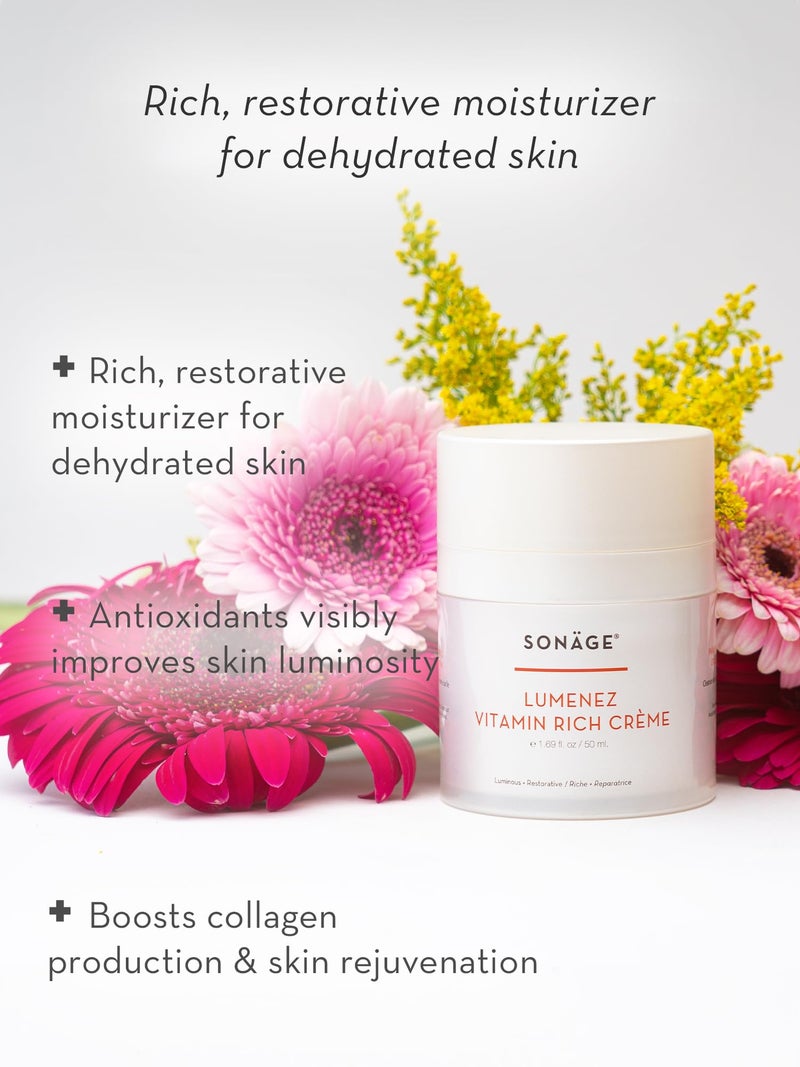 SONAGE Lumenez Vitamin Facial Cream: Daily Restorative Moisturizer with Vitamin C | Hydrating Cream for Dry Skin - Image 2