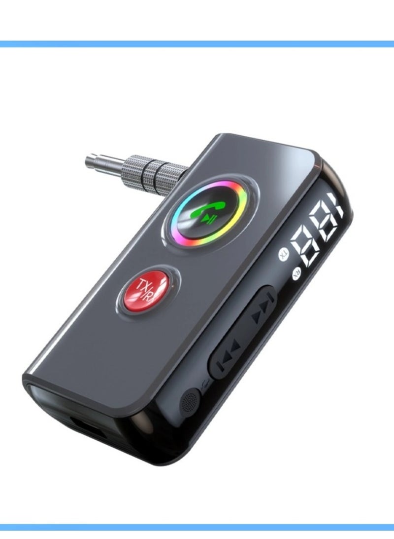 GULFLINK Bluetooth Transmitter Receiver With Microphone, Bluetooth 5.4 Wireless 3.5mm AUX Audio Adapter Low Latency for TV/Home Sound. - Image 1