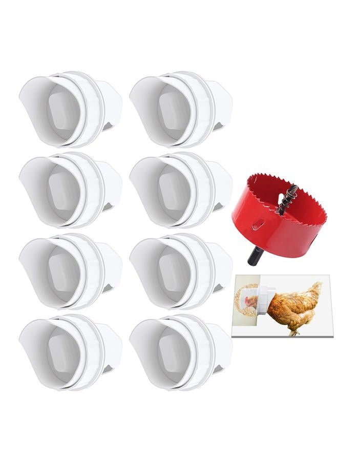 Suplklz DIY Chicken Feeder Ports Rain Proof Gravity Feed Kits for Buckets, Bins, Troughs and More, 8 Ports - Image 1