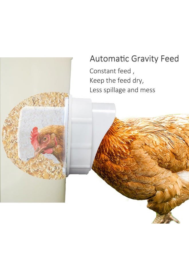 Suplklz DIY Chicken Feeder Ports Rain Proof Gravity Feed Kits for Buckets, Bins, Troughs and More, 8 Ports - Image 2