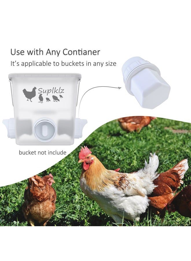 Suplklz DIY Chicken Feeder Ports Rain Proof Gravity Feed Kits for Buckets, Bins, Troughs and More, 8 Ports - Image 4