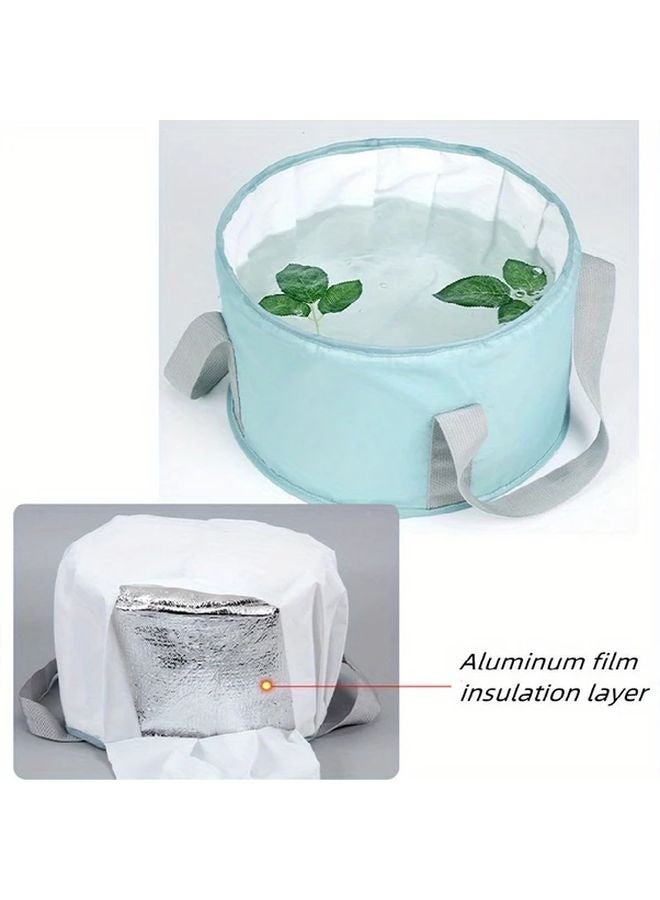 Large Pink Foldable Foot Bath Portable Soaking Tub for Travel Camping No Electricity - Image 4