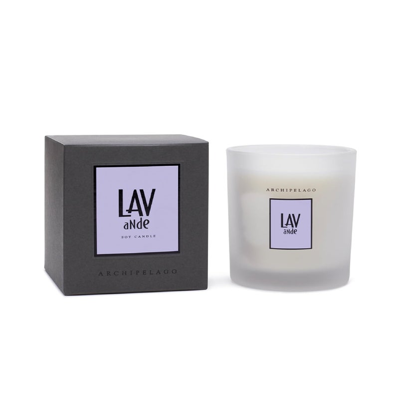Archipelago Botanicals HandPoured Soy Wax Blend Scented Candle with Fragrance Oils LeadFree Cotton Wicks Glass Candle Jar with Gift Box Burns Approx 60 Hours Lavende 10 Oz