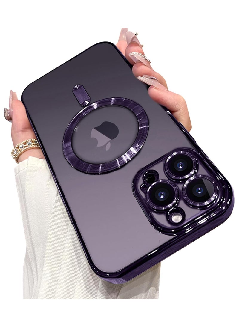 FARROBIZZ Case Compatible for iPhone 14 Pro Max with Camera Lens Protector (Compatible with MagSafe) Magnetic Anti-Scratch Shockproof Protective iPhone 14 Pro Max (6.7 Inch) Case for Women Men - Purple - Image 1