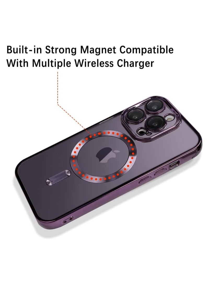 FARROBIZZ Case Compatible for iPhone 14 Pro Max with Camera Lens Protector (Compatible with MagSafe) Magnetic Anti-Scratch Shockproof Protective iPhone 14 Pro Max (6.7 Inch) Case for Women Men - Purple - Image 2