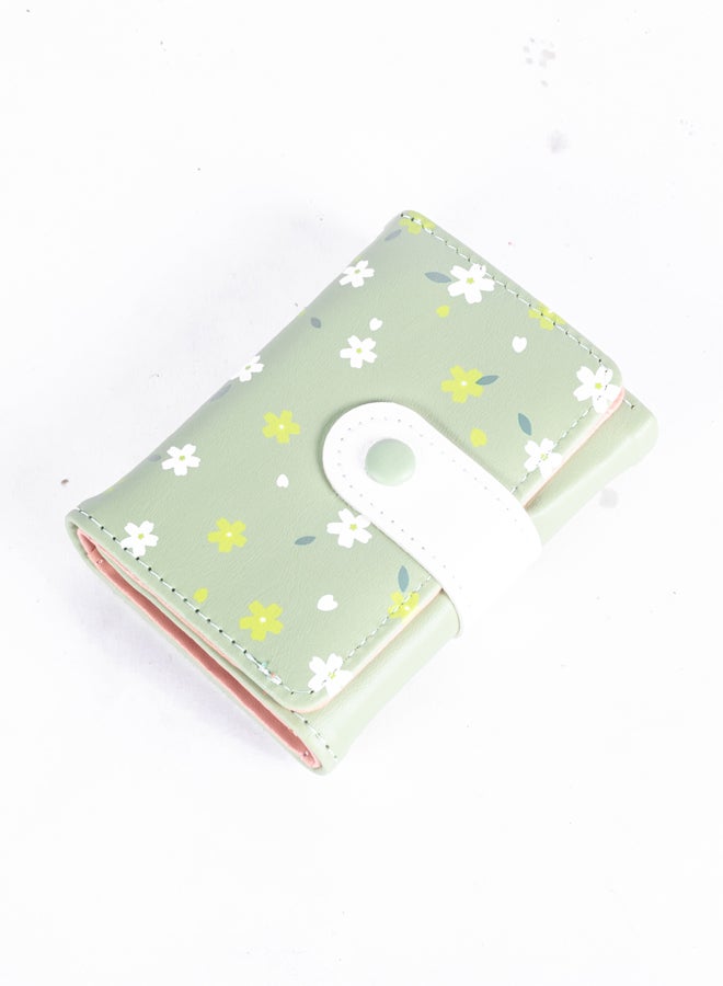 The Black Pearl Accessories Leather Flip Wallet & Card Holder with 9 Pockets - Green - Image 1