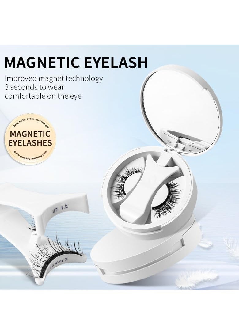 عام رموش صناعية مغناطيسية طبيعية، رموش صناعية مغناطيسية رموش مغناطيسية طبيعية، لا تحتاج إلى غراء أو محدد عيون تصميم جديد مع علبة متكاملة رموش مغناطيسية مع أداة توزيع المكياج، رموش صناعية، مجموعة رموش مغناطيسية قابلة لإعادة الاستخدام - Image 4