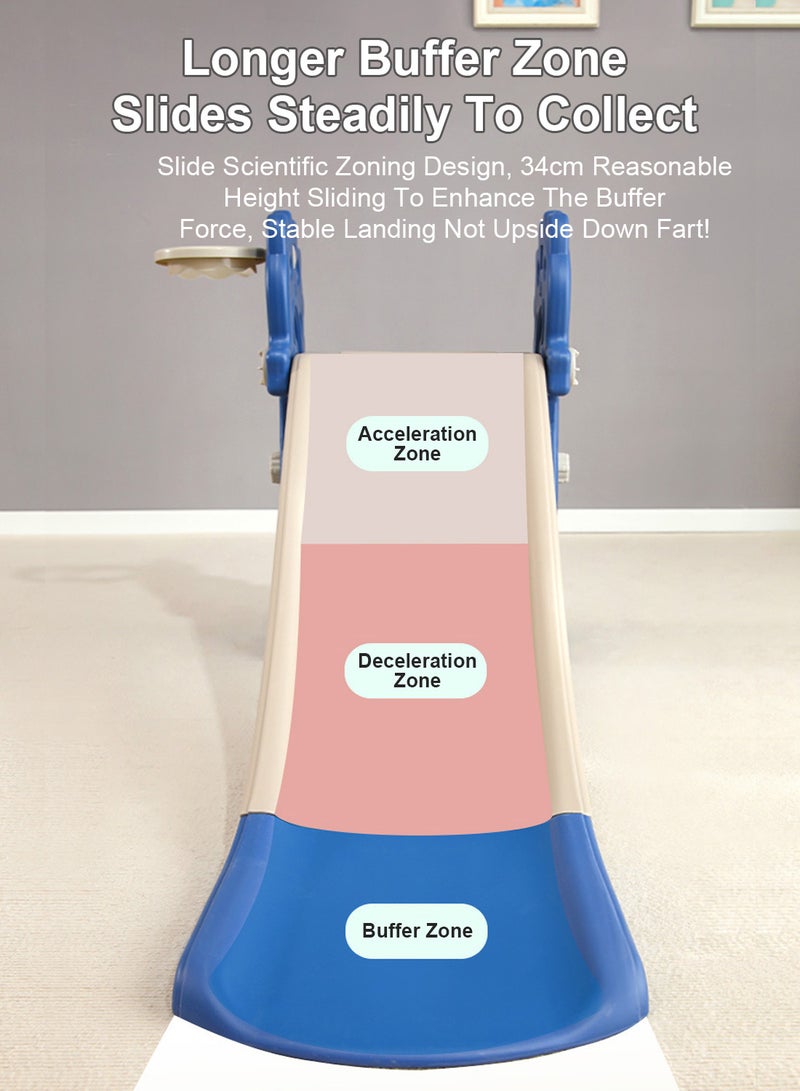 ما بيبي زحليقة للأطفال من عمر 1 إلى 3 إلى 5 سنوات زحليقة فردية للأطفال داخل المنزل وخارجه ألعاب صغيرة للملاعب مع إطار كرة سلة - Image 4