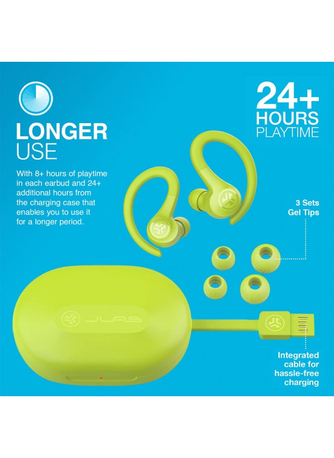 JLab Go Air Sport True Wireless Earbuds, Yellow, Featuring C3 Clear Calling, Secure Earhook Sport Design, 32+ Hour Bluetooth Playtime, and 3 EQ Sound Settings - pzsku/Z27F41273B656760C3BA0Z/45/_/1732280682/e3107beb-2841-4c99-9022-a82902ce57e3