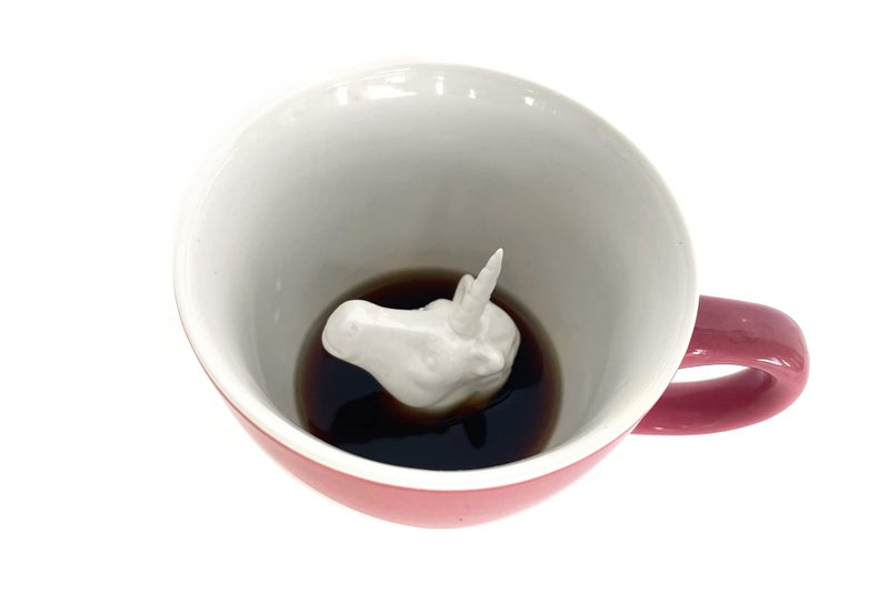 Creature Cups UNICORN Ceramic Cup 11 Ounce Bubblegum Pink Exterior  Horse Pony Mug  Hidden 3D Animal Inside Mug  Birthday Holiday Housewarming Drinkware Gift for Coffee  Tea Lovers
