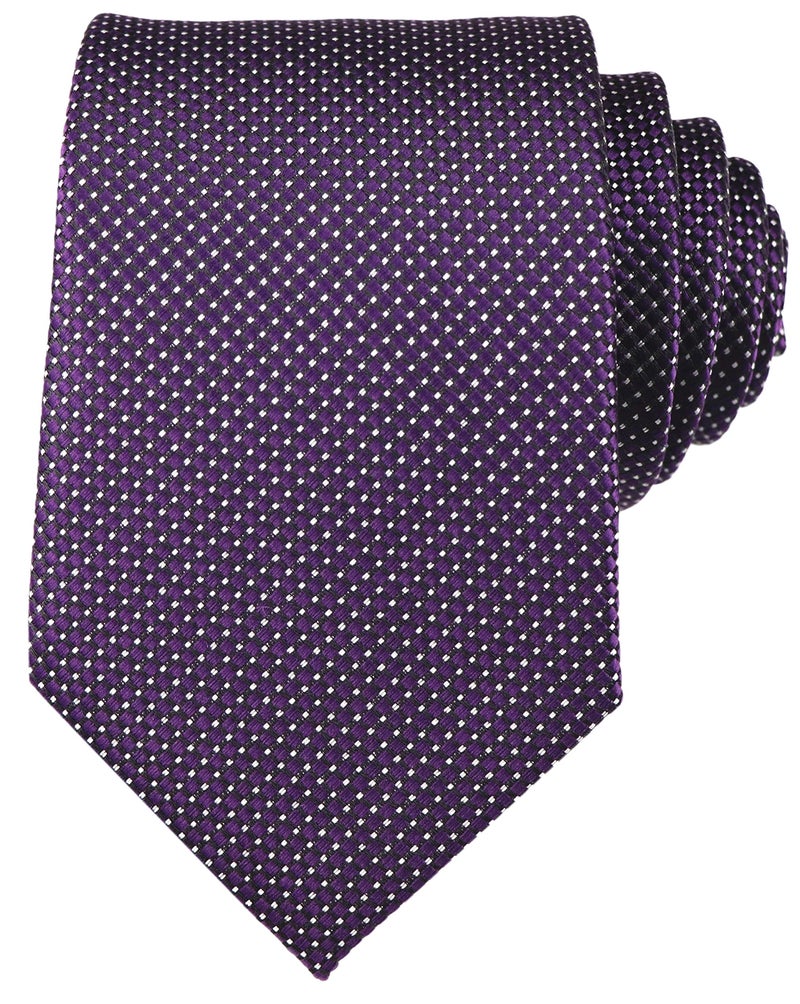 Ctskyte Men Boy Purple White Jacquard Silk Tie Elegant Necktie Every Day Business Attire - Image 4