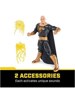 DC Comics Power Punch Black Adam 12 Inch Action Figure 20 Plus Phrases And Sounds Lights Up With 2 Accessories Black Adam Movie Collectible Kids Toys For Boys And Girls Ages 3 And Up  - Image 4