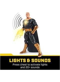 DC Comics Power Punch Black Adam 12 Inch Action Figure 20 Plus Phrases And Sounds Lights Up With 2 Accessories Black Adam Movie Collectible Kids Toys For Boys And Girls Ages 3 And Up  - Image 3