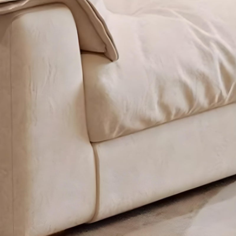 Comfynest Modern Beige-Upholstered Solid Pine Wood Sofa With Effort-Free Foam Filled Seats, 350.52 X 99.06 X 74.93 Cm Off-White - Image 4