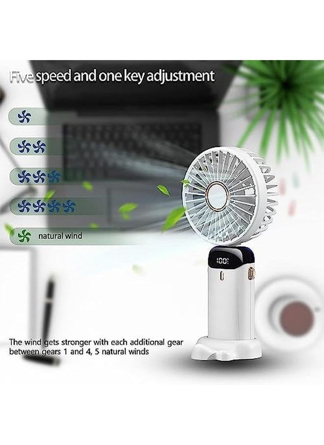 DMG TECH - Mini Handheld Fan Foldable Mini Fan 4000Mah Small Desk Fan Portable Personal Fan 90 Adjustable Usb Rechargeable Hanging Neck Fan For Kids Woman Man Home Office Outdoor Travel - Image 1