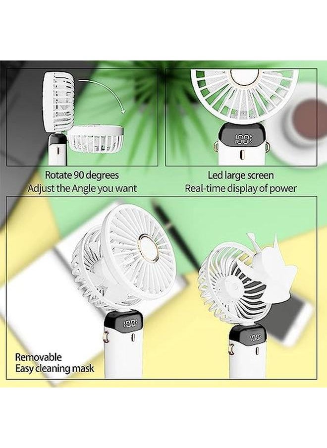 DMG TECH - Mini Handheld Fan Foldable Mini Fan 4000Mah Small Desk Fan Portable Personal Fan 90 Adjustable Usb Rechargeable Hanging Neck Fan For Kids Woman Man Home Office Outdoor Travel - Image 1