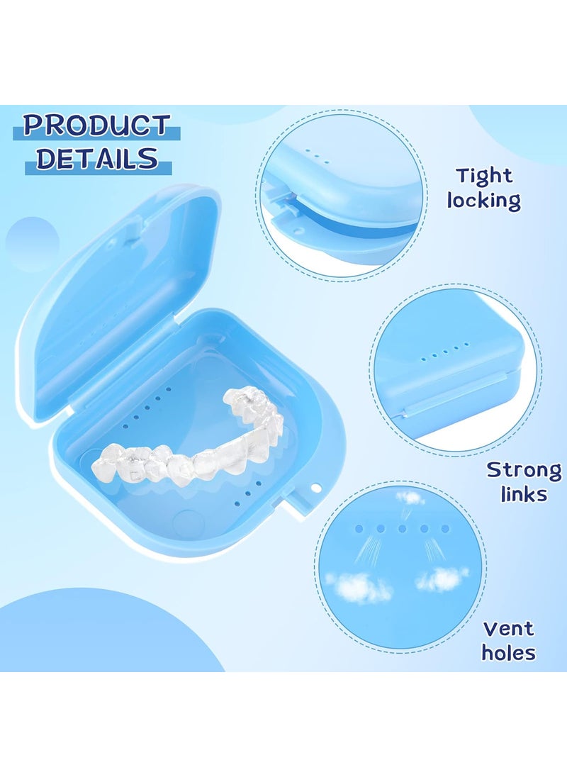 Nuenen Nuenen 180 Pcs Retainer Case with Vent Holes Mouth Guard Container Case Dental Storage Container Multicolor Dental Retainer Box for Office Travel Household 9 Colors Fresh Color  - Image 3