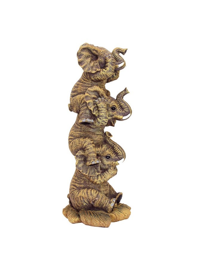 Design Toscano - Design Toscano NG33769 Hear-No, See-No, Speak-No Evil Stacked Elephants Collectible Statue, Single,Medium - Image 1