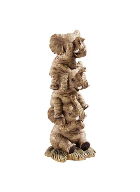 Design Toscano NG33769 Hear-No, See-No, Speak-No Evil Stacked Elephants Collectible Statue, Single,Medium