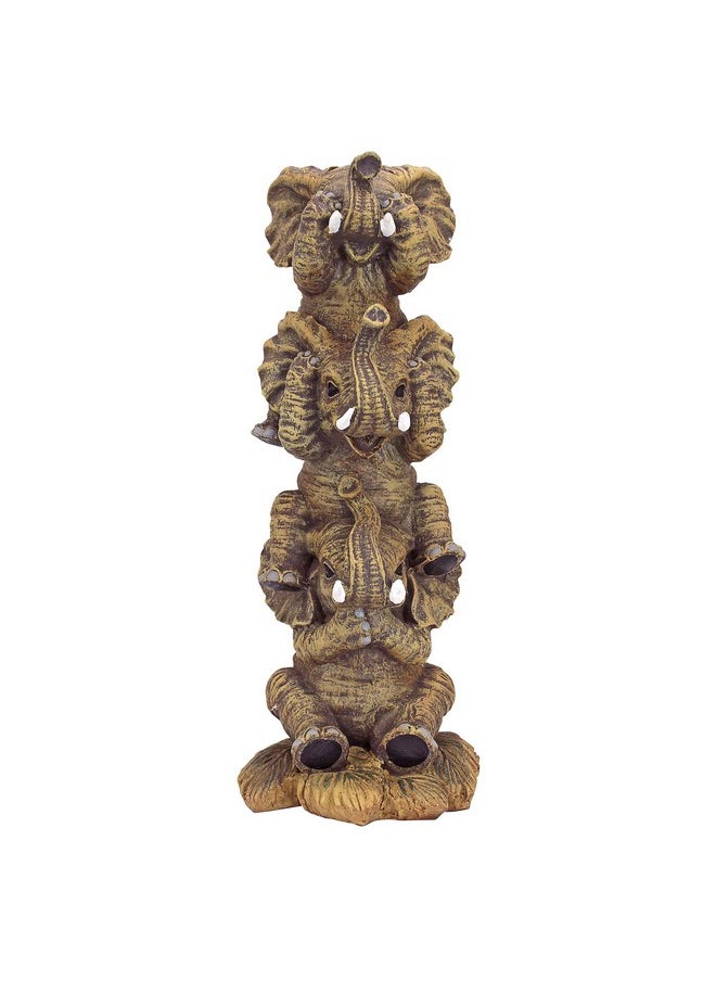 Design Toscano - Design Toscano NG33769 Hear-No, See-No, Speak-No Evil Stacked Elephants Collectible Statue, Single,Medium - Image 1