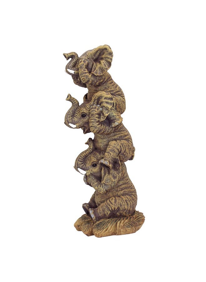 Design Toscano - Design Toscano NG33769 Hear-No, See-No, Speak-No Evil Stacked Elephants Collectible Statue, Single,Medium - Image 1