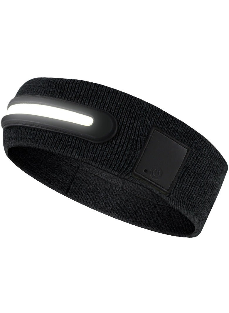 Generic Rechargeable LED Headlamp Headband - Lightweight Sweat-Absorbing Running Band for Night Jogging, Hiking, and Outdoor Fitness (USB Charging)  - Image 1