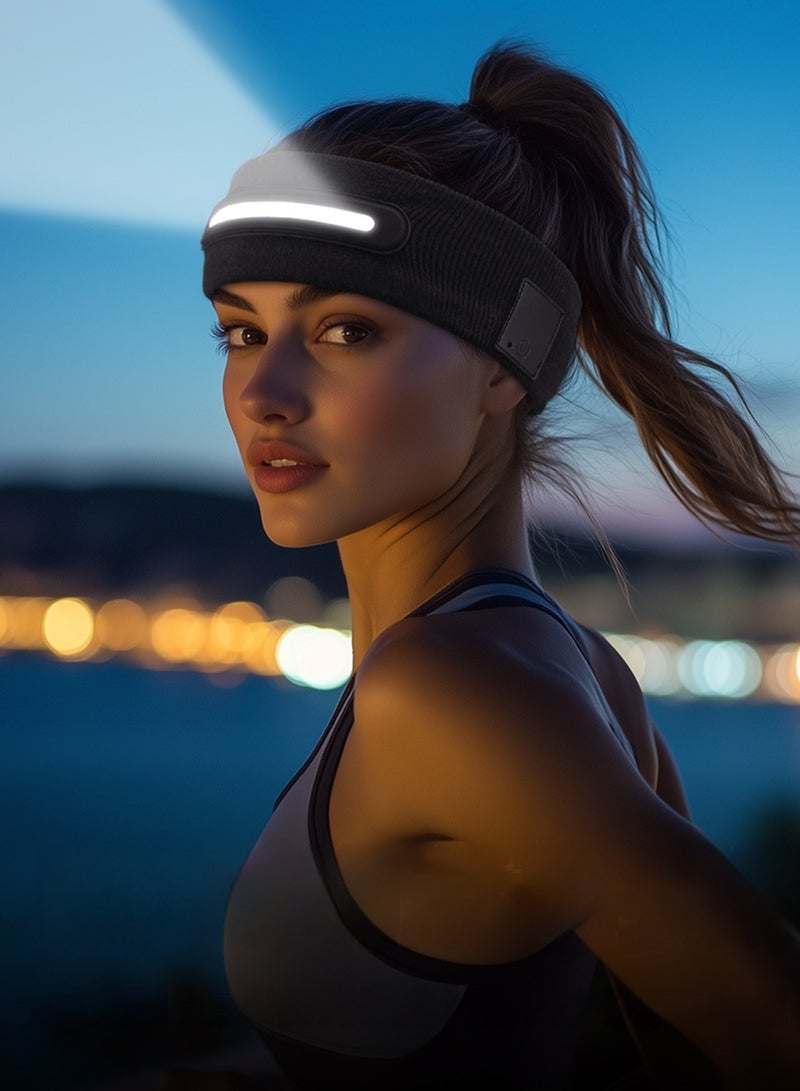 Generic Rechargeable LED Headlamp Headband - Lightweight Sweat-Absorbing Running Band for Night Jogging, Hiking, and Outdoor Fitness (USB Charging)  - Image 2