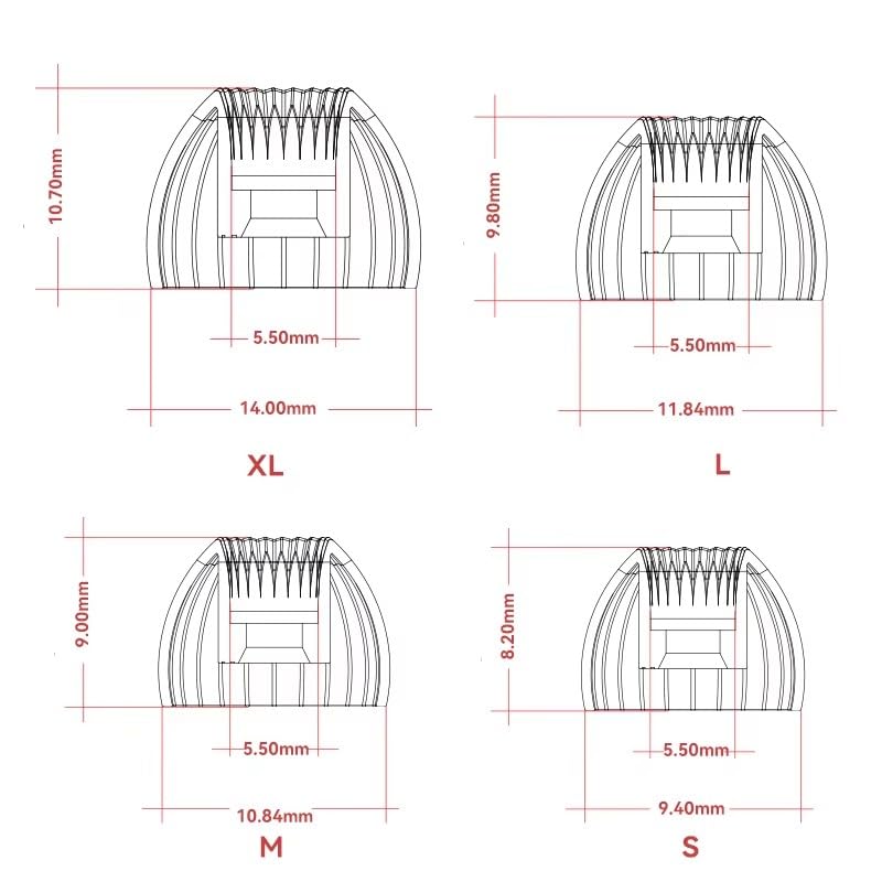 MOONDROP Spring Tips Silicone Eartips for Nozzle Diameter from 4.8mm-6.4mm Acoustic waveguide + Double Support Structure Silicone Earphone Ear-Tips 3pairs (M-3pairs) - Image 4