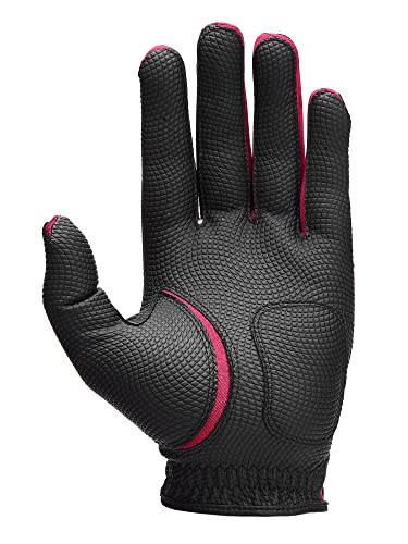 Handy Picks Men’s Golf Glove - Premium Japanese Synthetic Leather, 4-Way Stretch with Strong Grip, Breathable n Durable (Black n Red, Medium Large) - Image 2