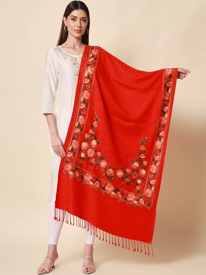 Pashmoda Women khushnuma Kashmiri Aari Embroidery Stole (Size: 71X203 CM) - Image 3