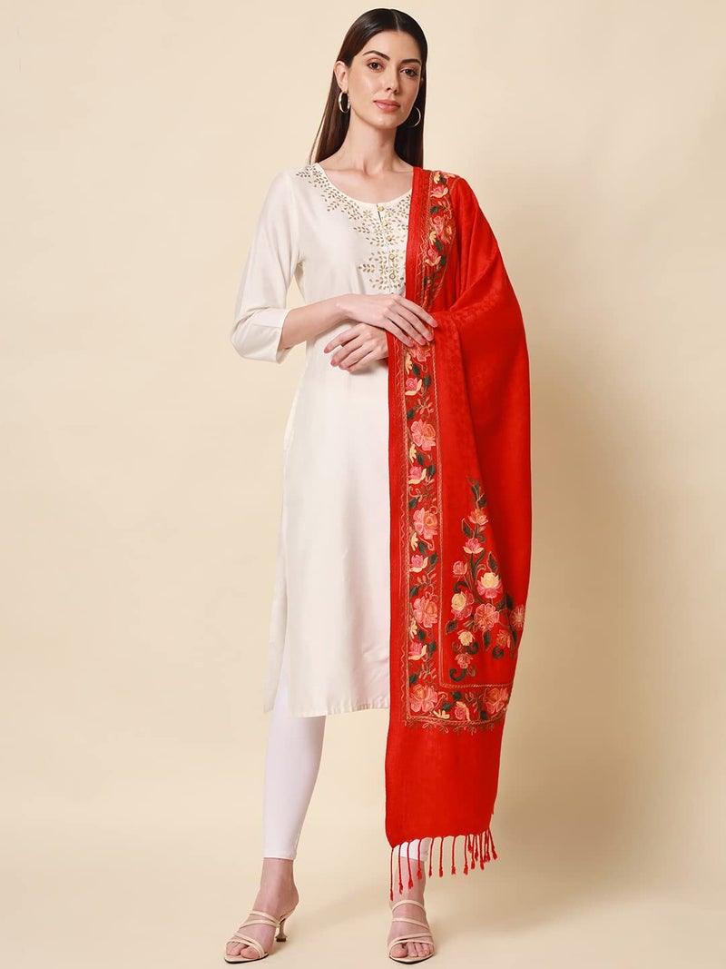 Pashmoda Women khushnuma Kashmiri Aari Embroidery Stole (Size: 71X203 CM) - Image 5