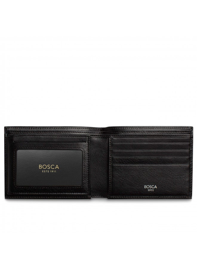 Bosca Nappa Vitello Collection - Continental ID Wallet Black Leather One Size - Image 4
