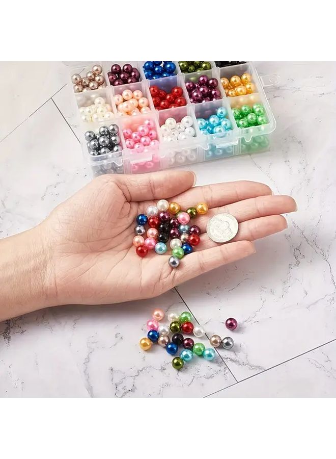 500 Pcs 6mm Colored Pearls Beads For Jewelry Making Handcrafted Colorful Round Spacer Beads With Holes For DIY Craft Bracelet Necklace Earrings Wedding Party Hair Brooch Decoration - Image 5