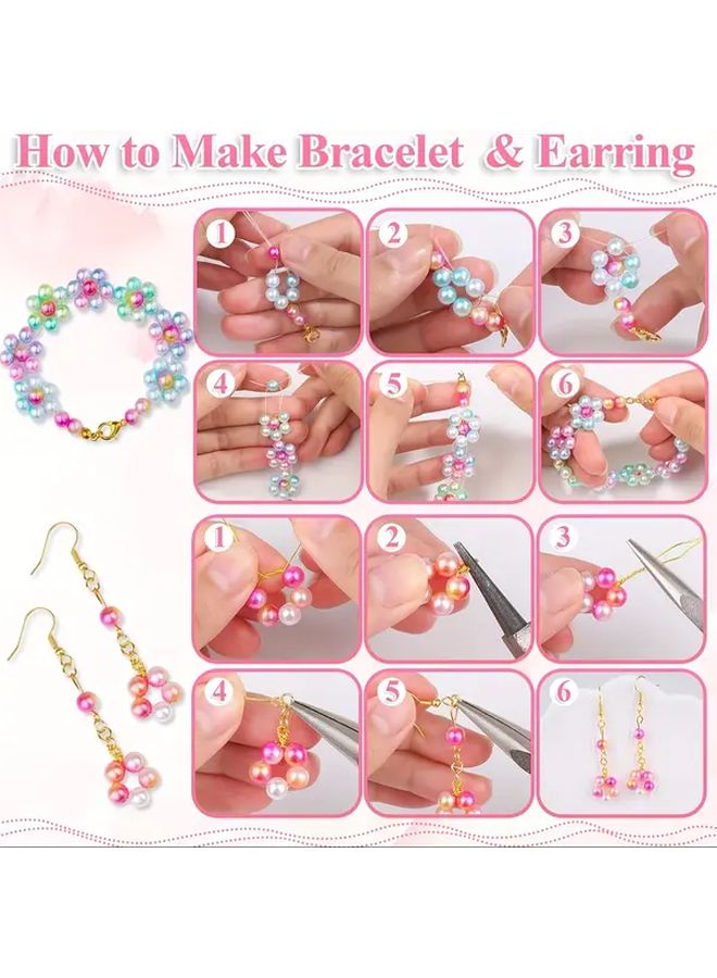 500 Pcs 6mm Colored Pearls Beads For Jewelry Making Handcrafted Colorful Round Spacer Beads With Holes For DIY Craft Bracelet Necklace Earrings Wedding Party Hair Brooch Decoration - Image 4