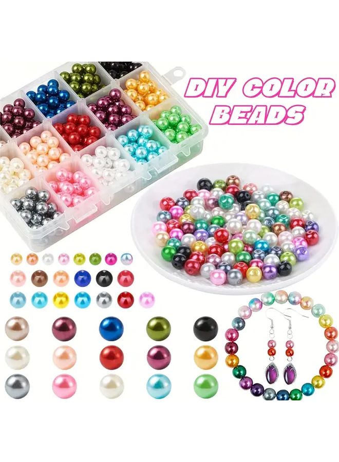500 Pcs 6mm Colored Pearls Beads For Jewelry Making Handcrafted Colorful Round Spacer Beads With Holes For DIY Craft Bracelet Necklace Earrings Wedding Party Hair Brooch Decoration - Image 1