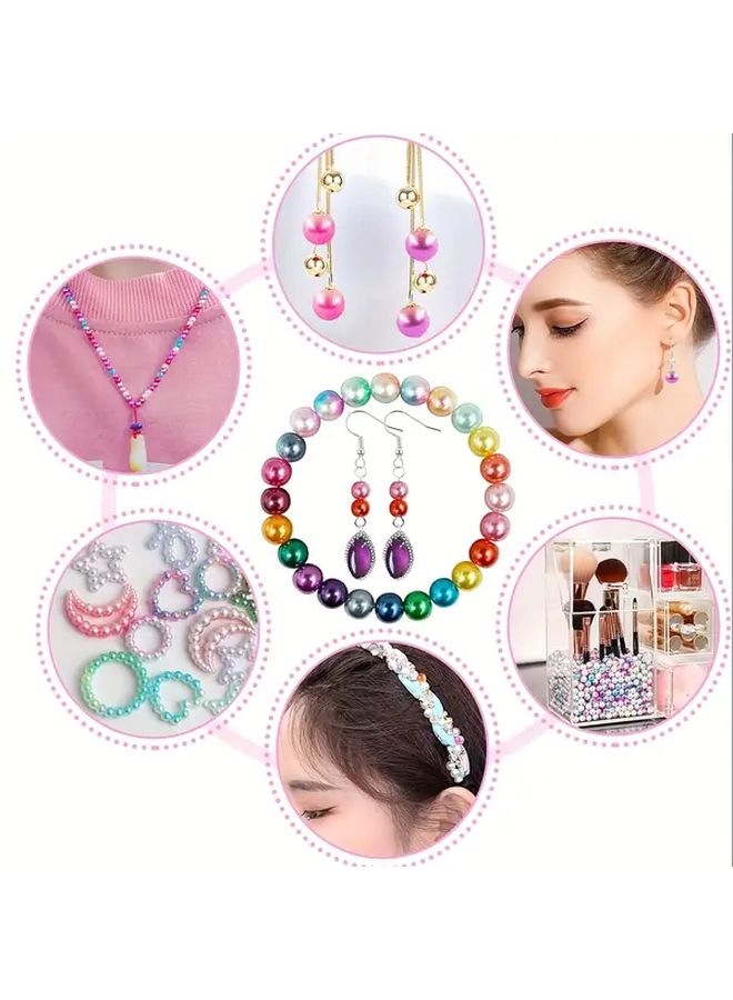 500 Pcs 6mm Colored Pearls Beads For Jewelry Making Handcrafted Colorful Round Spacer Beads With Holes For DIY Craft Bracelet Necklace Earrings Wedding Party Hair Brooch Decoration - Image 2