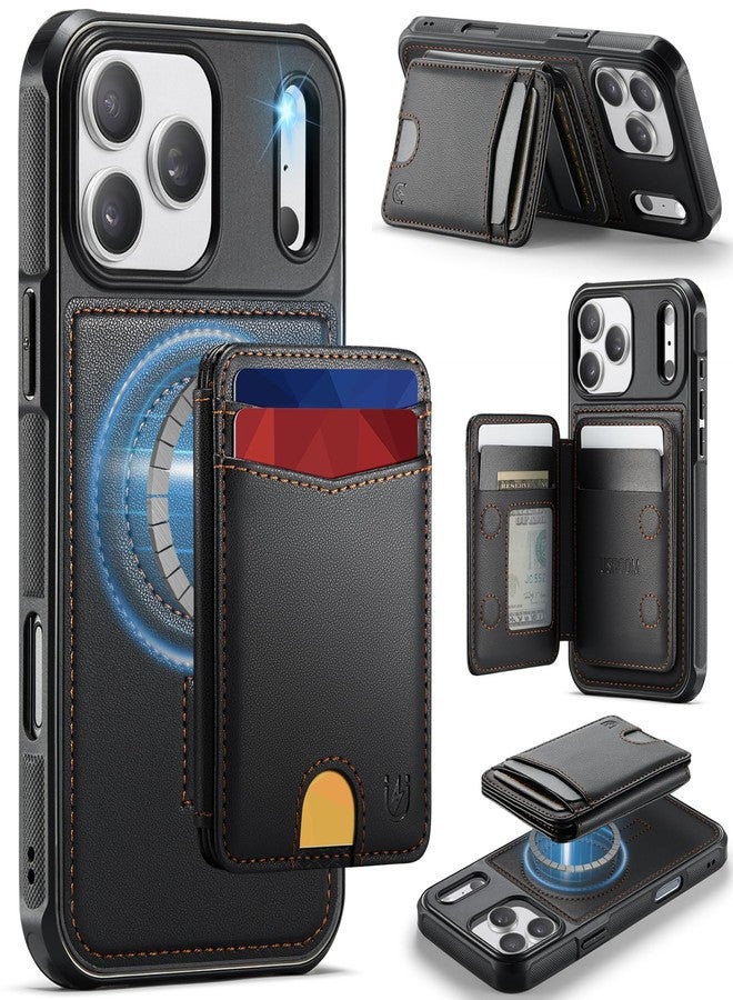 Usroom for iPhone 17 Pro Max Case Wallet Compatible with Magsafe, RFID Blocking Magnetic Card Holder 2 in 1 Detachable Kickstand Shockproof Phone Case for iPhone 17 Pro Max 6.9" Black - Image 1