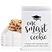 Whaline 100 Pack Graduation Candy Cookie Gift Bags One Smart Cookie SelfAdhesive Buffet Treat Bag Congrats Grad White Kraft Paper Treat Gift Bags for Graduation Party Decoration Supplies - Image 1