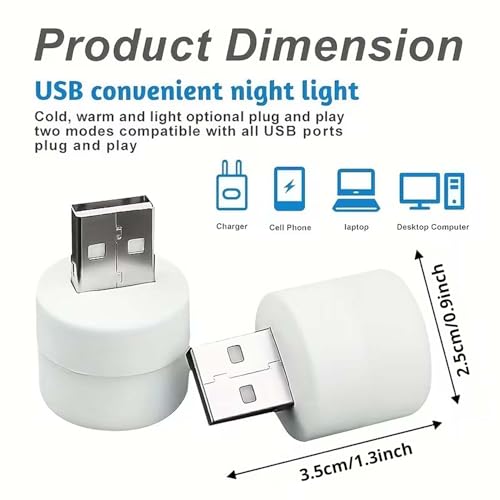 ascension USB Night Light, Plug in Small Led Nightlight Mini Portable for Pc Car Bulb Indoor Outdoor Camping Reading Sleeping Warm White (1) - Image 3