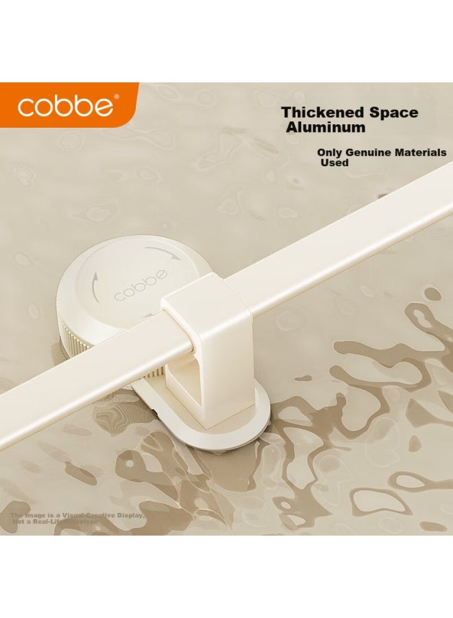 Cobbe Suction Cup Towel Rack No-drill Space Aluminum Gun Gray Wall-mounted Bathroom Single Towel Bar - Image 2