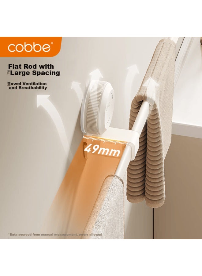 Cobbe Suction Cup Towel Rack No-drill Space Aluminum Gun Gray Wall-mounted Bathroom Single Towel Bar - Image 5