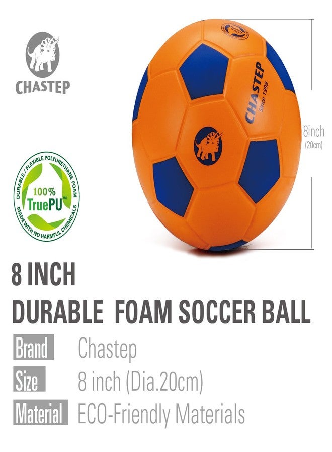 Chastep Sports Foam Soccer Ball for Kids or Beginner, 8“ Sponge Soccer Ball, Safe & Soft Kick Play (Orange/Blue) - Image 2