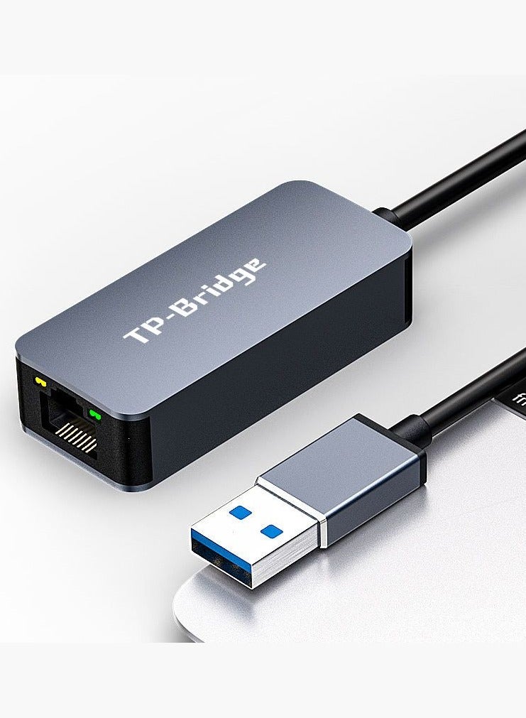 تي بي بردج محول إيثرنت USB 3.0 بسرعة 1000 ميجابت في الثانية بهيكل معدني من الألومنيوم، محول شبكة جيجابت USB 3.0 بسرعة 1000 ميجابت في الثانية إلى RJ45 إلى LAN، متوافق مع أجهزة MacBook iMac PC Switch Surface Pro Windows Mac OS/IOS Linux والمزيد - Image 1