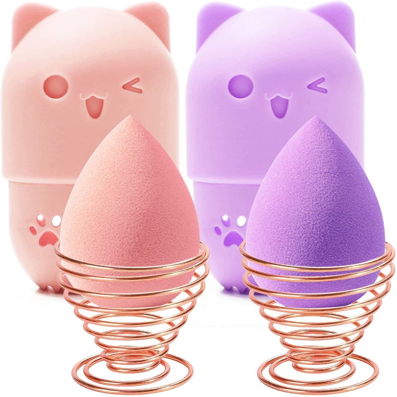 MR LION Makeup Sponge Holder Beauty Sponge Holder Makeup Blender Travel Case Cosmetic Sponge Case Beauty Egg Holder Beauty Blender Holder Makeup Blender Travel Case Beauty Egg Powder Puff Drying Stand  Travel Case PinkPurple 
