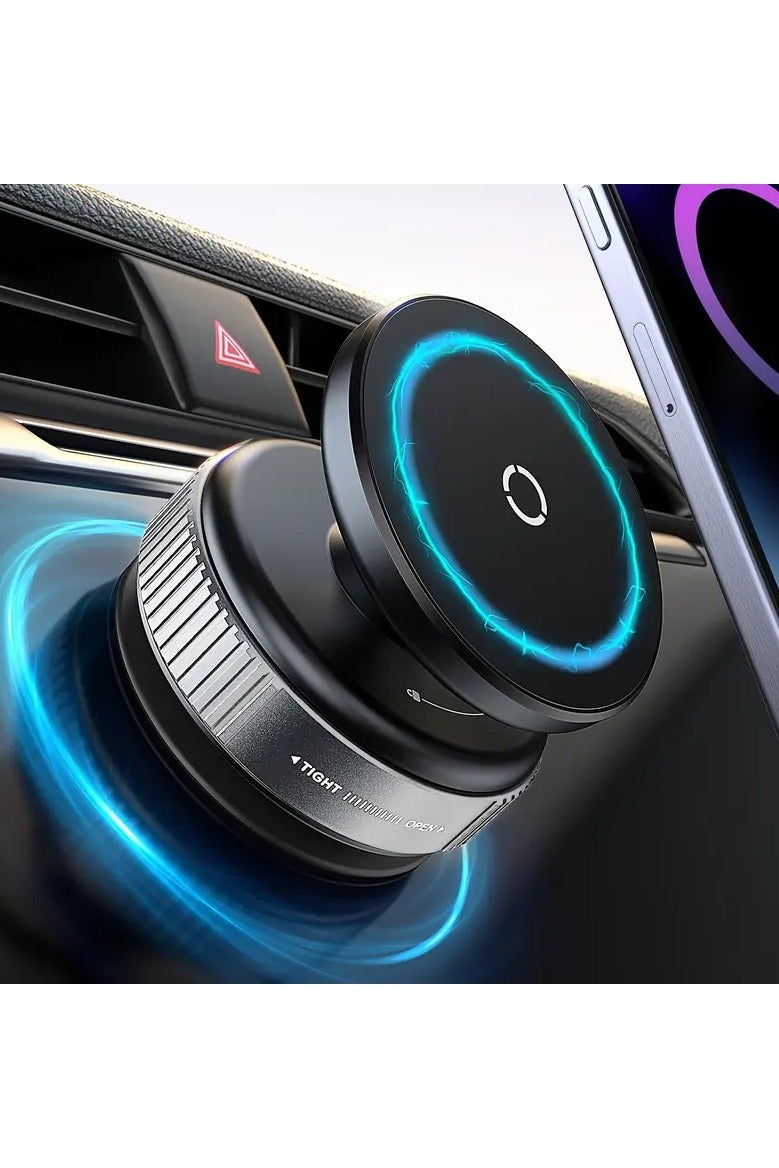 360° Adjustable Vacuum Magnetic Suction Cup Phone Mount, for Car,Gym,Mirror,Smooth Surface, Compatible with Phone Android and All Smartphones Strong Magnetic Hands-Free Suction Cup Phone Holder - Image 1