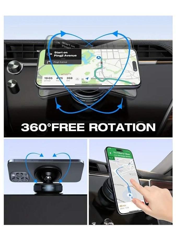 360° Adjustable Vacuum Magnetic Suction Cup Phone Mount, for Car,Gym,Mirror,Smooth Surface, Compatible with Phone Android and All Smartphones Strong Magnetic Hands-Free Suction Cup Phone Holder - Image 4