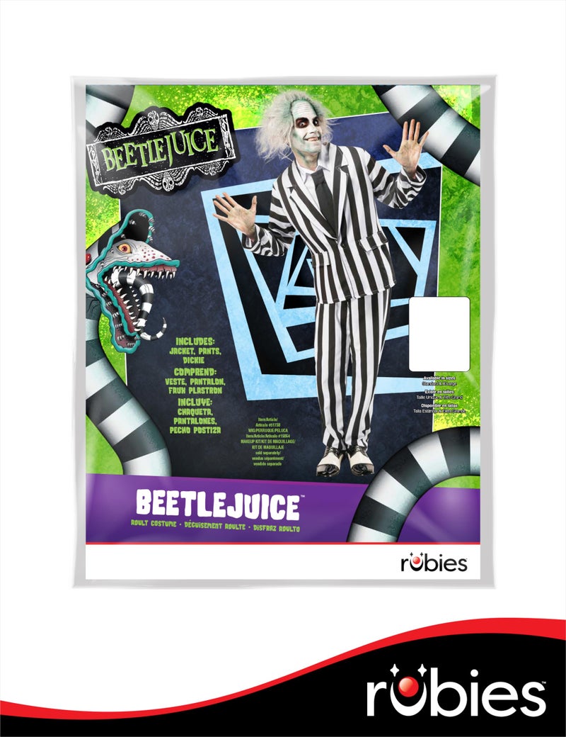 Rubies mens Beetlejuice Deluxe Adult Sized Costumes, Black/White, Standard US - Image 3