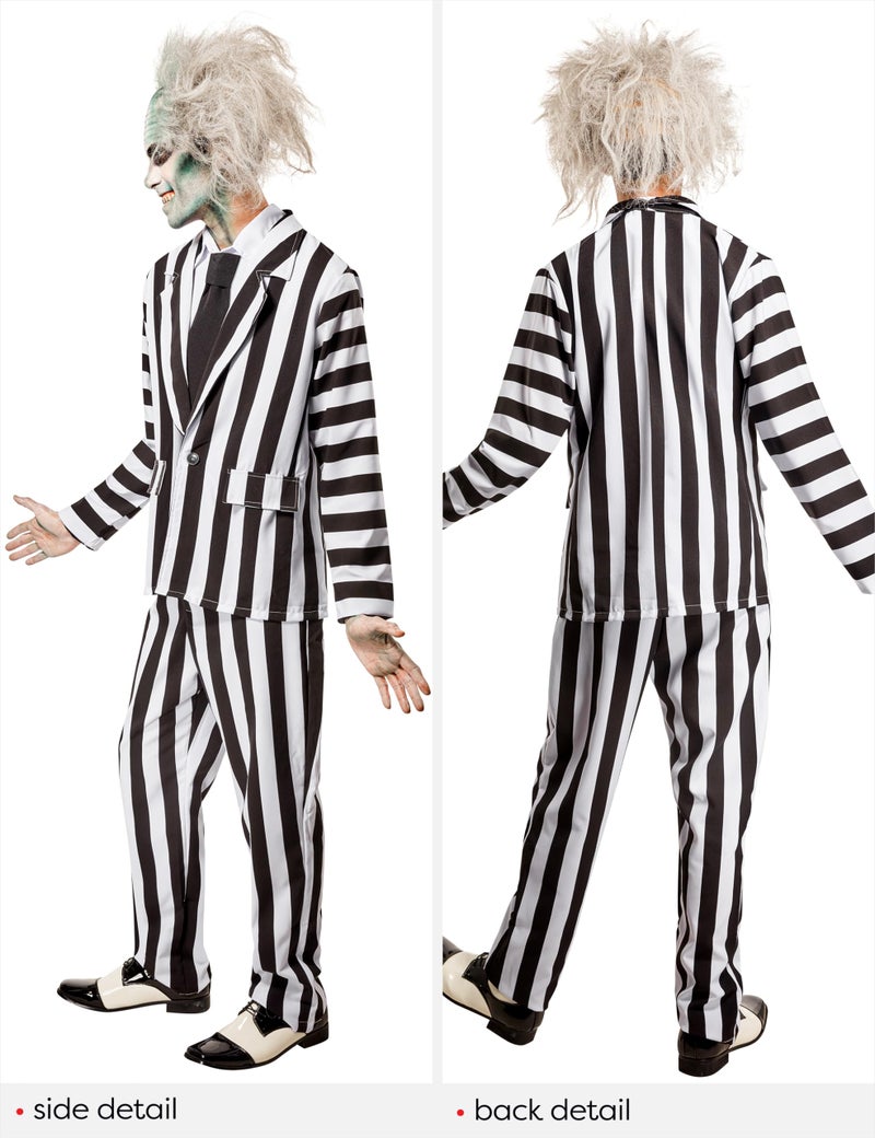 Rubies mens Beetlejuice Deluxe Adult Sized Costumes, Black/White, Standard US - Image 2
