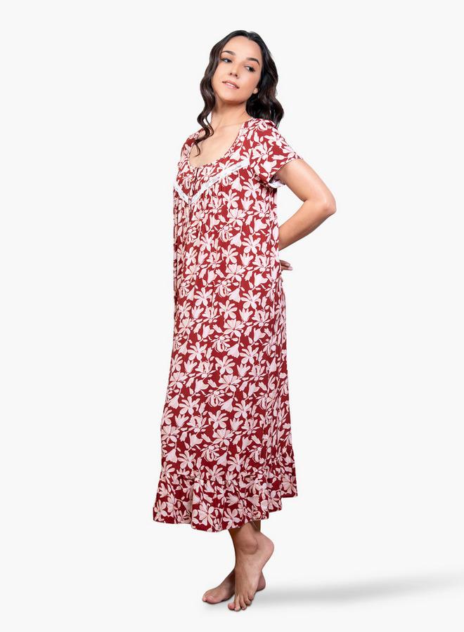 أدريا آدارايا ثوب نوم بطبعة زهور شاملة - Image 2